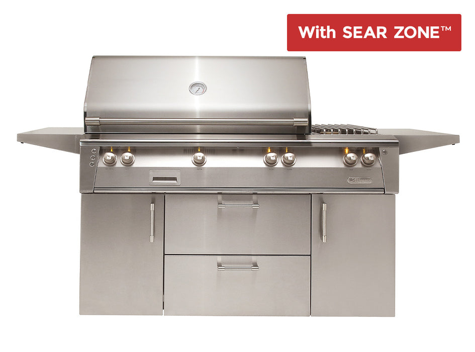 Alfresco 56" Deluxe Cart Grill with Sear Zone - ALXE-56SZC