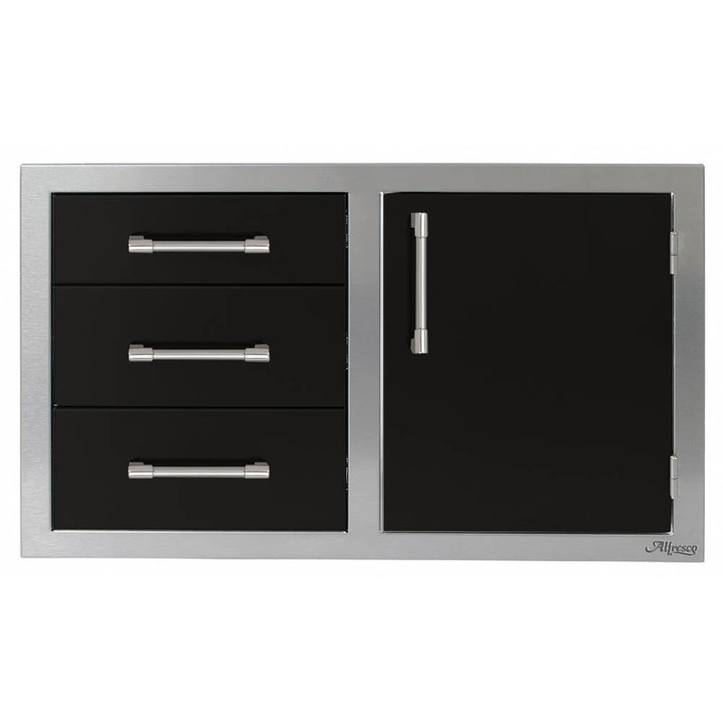 Alfresco 32" Single Door, Triple Drawers, Hinge Right - AXE-DDC-R-SC